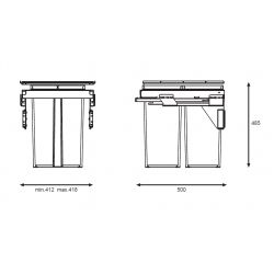 Sorter Linea 580EVO/450 2x29L pro skříňku 450 mm