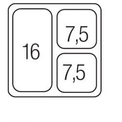 Sorter Linea 504, nerez, 2x7,5 L+16 L
