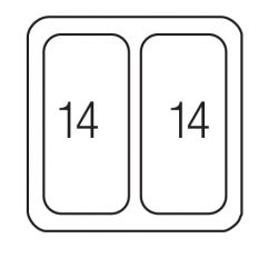 Sorter Linea 222, plast, 2x14 L