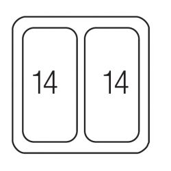 Sorter Linea 227, plast, 2x14 L