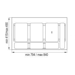 Sorter Sistema 906, 2x6,5L+2x14 L
