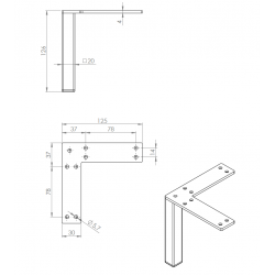 Nábytková nožička FS013, černá matná