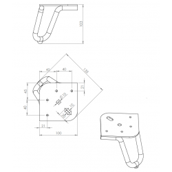 Nábytková nožička FS005, černá matná