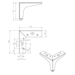 Nábytková nožička FS003, lesklý chrom