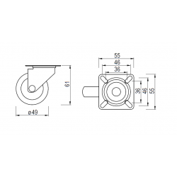 Kolečko Ø 50 mm, otočné