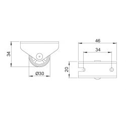 Kolečko Ø 30 mm, pevné