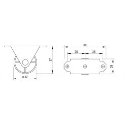 Kolečko Ø 32 mm, pevné