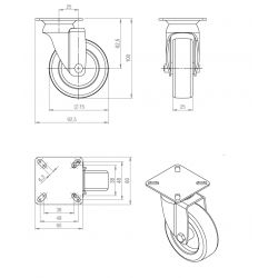 Kolečko 1470 Ø 75 mm