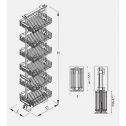 Potravinová skříň Cargo, economic, stříbrná