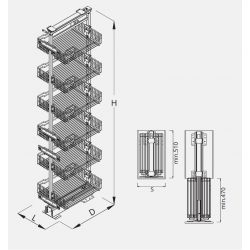 Potravinová skříň Cargo Economic s plným dnem, stříbrná
