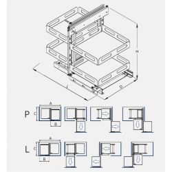 Rohový koš Magic Corner komfort Supreme (P/L) antracit, BOX