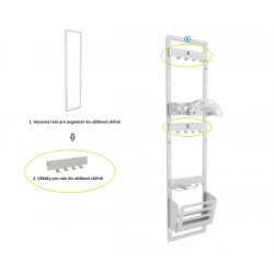 Věšáky pro rám do užitkové skříně, bílé