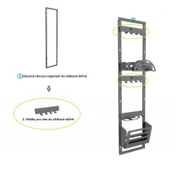 Věšáky pro rám do užitkové skříně, antracit