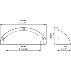 úchytka mušle Gwyneth 1760, černá matná PB12