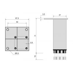 Nábytková nožička DN-760, matný chrom