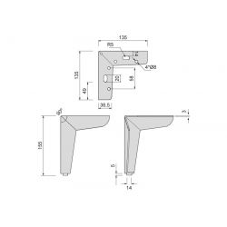 Nábytková nožička DN-727, lesklý chrom