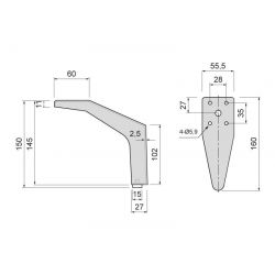 Nábytková nožička DN-770, lesklý chrom