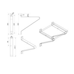 Policová podpěra WM-1006, 250x220