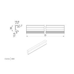 Hliníkový narážecí profil Olini 3000, zlatá matná