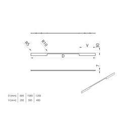 dlouhé madlo Lopa, lesklý chrom