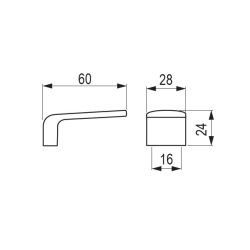 knopka Peca 16, lesklý chrom/ bílá matná