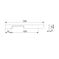 dlouhé madlo Kira L, imitace nerez
