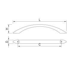madlo Piombina, broušený nikl