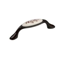 porcelánová úchytka Margarita, country bronz/ kytičky