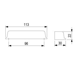 úchytka mušle Bold, broušený nikl