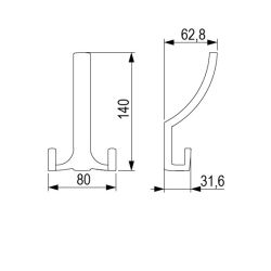 věšák Cid XL, černá matná