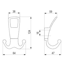 věšák Ener XL, broušený nikl