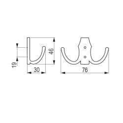 věšák Lugo, zlatá lesklá