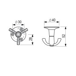 věšák Twist, matný chrom