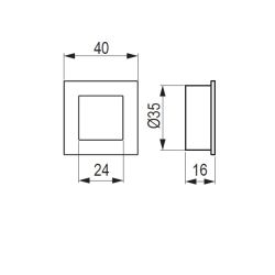 zápustná úchytka Panel F, broušený nikl