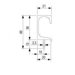 Hliníkový narážecí profil Paolo L, eloxovaný hliník