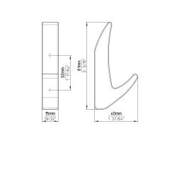 věšák Glen 2433, mosaz ručně broušená ZN79