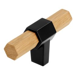 knopok Lemaza S677, dub lakovaný/ černá matná HZ14PB12