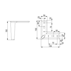 Nábytková nožička FS006, lesklý chrom