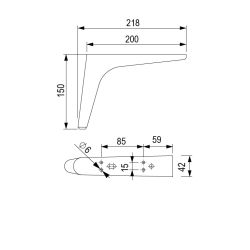 Nábytková nožička FS019, černá matná