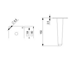 Nábytková nožička FS020, zlatá broušená