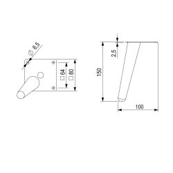 Nábytková nožička FS021, zlatá broušená