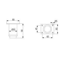 Nábytková nožička FS012, ø 50 mm, lesklý chrom