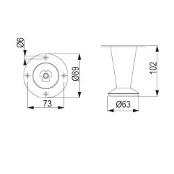 Nábytková nožička FS010, staromosaz