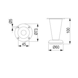 Nábytková nožička FS016, lesklý chrom