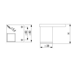 Nábytková nožička FA006, matný chrom