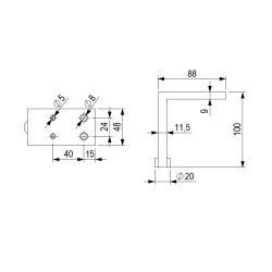 Nábytková nožička FA001, černá matná