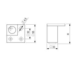 Nábytková nožička FP003, 33x33 mm, černá matná