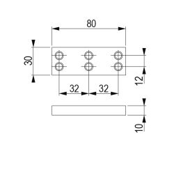 Nábytková nožička FP007, 80x30 mm, černá matná