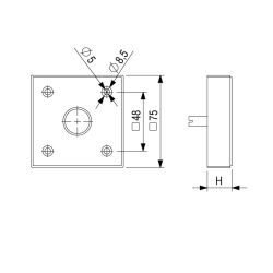 Nábytková nožička FP002, 75x75 mm, černá matná