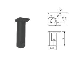 Nábytková nožička FP005, 38x38 mm, černá matná